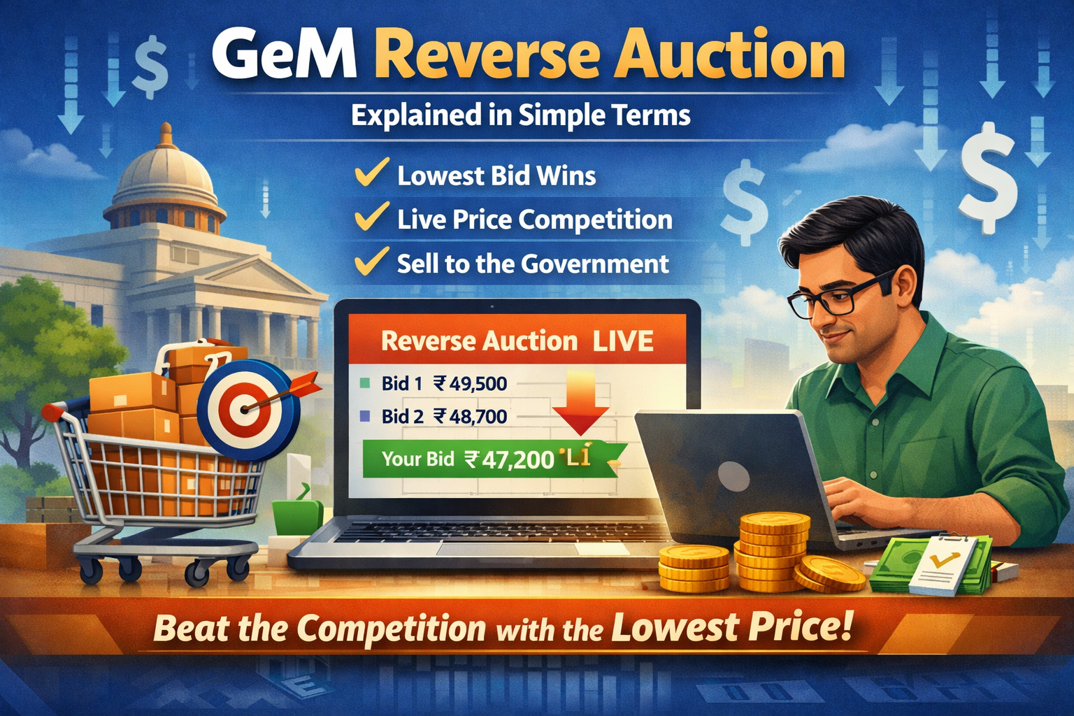 GeM Reverse Auction Explained in Simple Terms